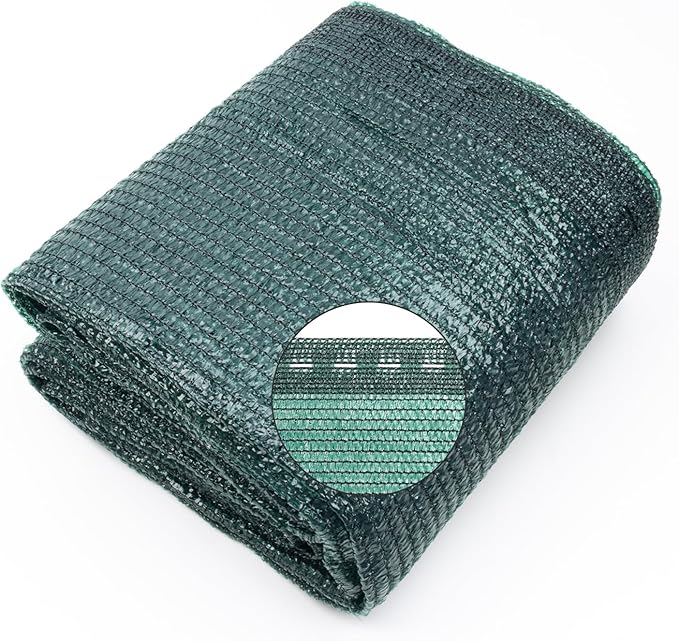 Cool Area 70% 20x20ft Sunblock Shade Cloth Cover Mesh UV Resistant Net for Garden Flower Plant Greenhouse, Dark Green