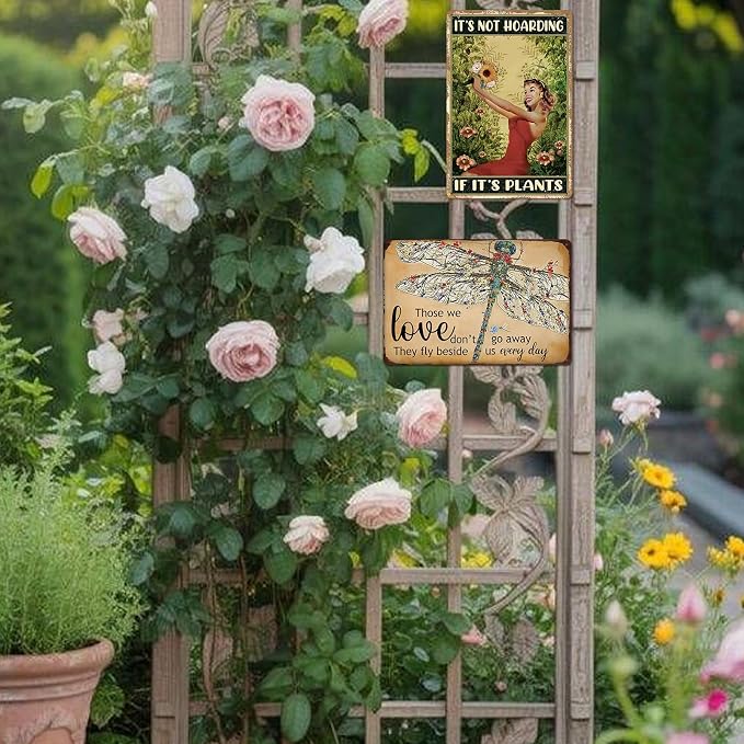 Garden Outdoor Wall Decor Plant Lover Gifts For Women Vintage Gardening Metal Tin Sign It‘S Not Hoarding If It'S Plants Signs Plant Accessories Indoor Funny Yard Decor Green House Decor 8x12 Inch