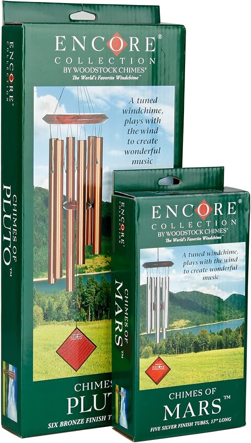 Woodstock Wind Chimes for Outside, Garden Decor, Outdoor Decor for Your Patio and Front Porch (14") Bronze Wind Chime, Wind Chimes of Mercury Encore Collection (DCB14)