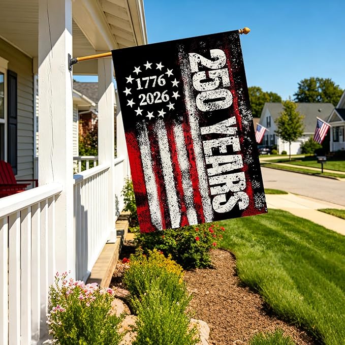 250 Anniversary Usa Garden Flags for Outside,250 Anniversary USA Flag 1776-2026 Semiquincentennial Commemorative Patriotic Yard Sign 4th of July Decorations 250 Year of Freedom Banner Double-Sided Waterproof Garden Flag with Stars Stripes 250 Year Amer...