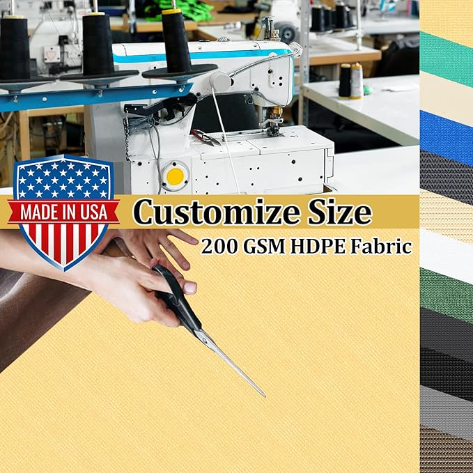 Shade&Beyond Customized Size 22' X 23' Shade Cloth with Grommets, 90% UV Protection UV Protection Mesh Tarp Sun Screens for Patio GN01, Sand