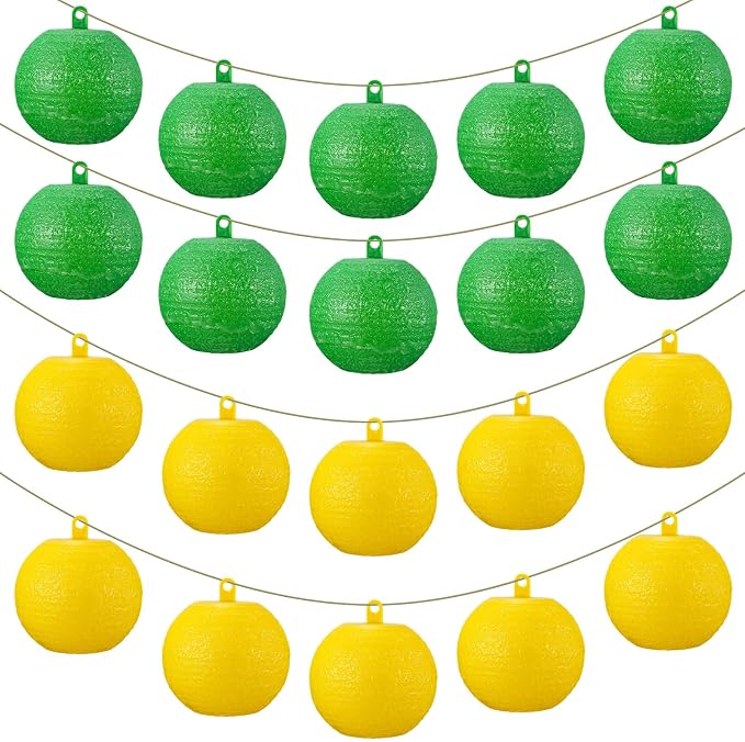 Qualirey 10 Pcs Sticky Fruit Fly Trap Ball Adhesive Fly Catching Ball Sticky Glue Fly Gnat Wasp Hornet Mosquito Bugs Flying Insects Trap Ball Traps (Green, Yellow)