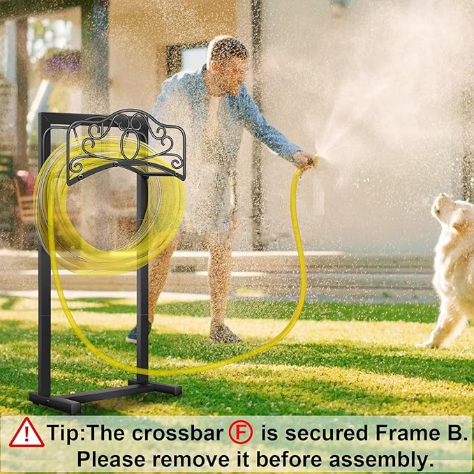 Garden Hose Holder -Upgraded Hose Holder Holds,Freestanding Heavy Duty Hose Hanger,Sturdy Hose Stand and Hose Storage for Lawn & Yard,Black(Butterfly-Style)