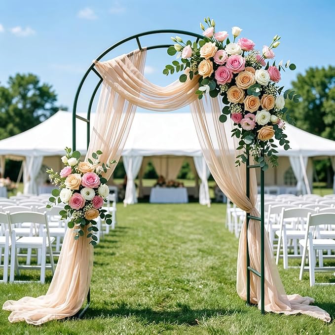 Thickened Metal Garden Arch, 16mm Rust-Resistant Archway for Climbing Plants, Dual Size Convertible Arbor for Wedding & Party & Garden Decoration