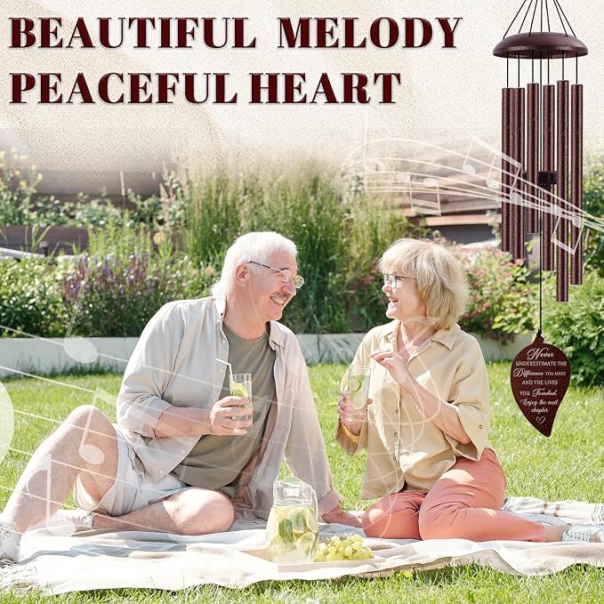 Retirement Wind Chimes for Woman Men,Happy Retired Gifts for Women Coworker Colleague Boss Teachers Nurses Friends, Going Away Gift Ideas,32"
