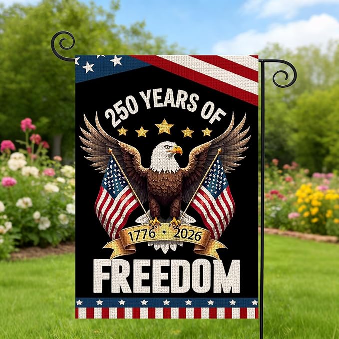 250 Anniversary Usa Garden Flags for Outside, 250 Anniversary USA Flag with Eagle Design, 1776-2026 Patriotic 4th of July Decorations Yard Sign Double-Sided Waterproof Flag 12x18 Inch 250 Year American Flag