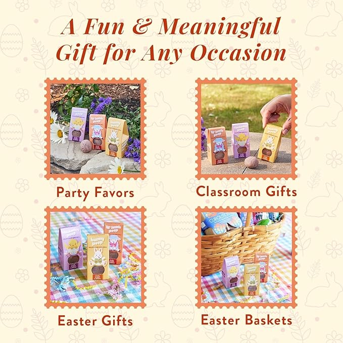 Modern Sprout Wildflower Seed Ball Poop - Eco-Friendly Gift - Non-GMO Hand-Rolled Clay Seed Bombs w/Wildflower Seeds - Plop Plant & Grow Gardening Gift Set for Kids & Adults - (Easter Plop-Pack of 3)