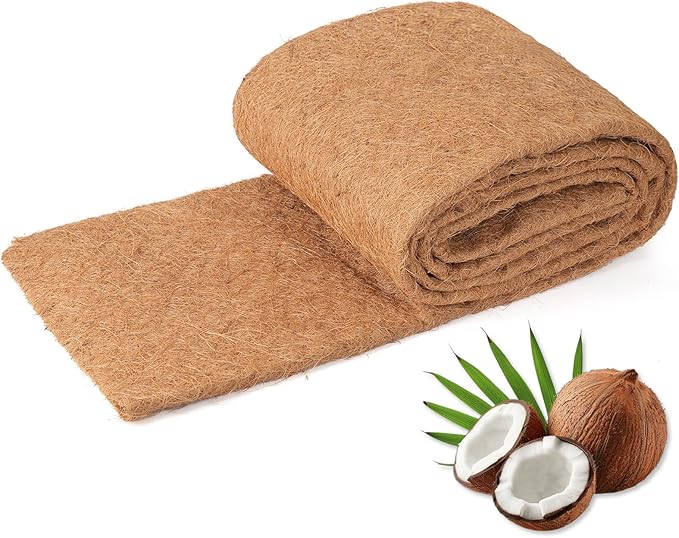 Coco Liner Roll 24x80 Inch, Natural Coconut Liners for Planter Flower Basket, Thick Coco Fiber Mat for Hanging Basket, Garden Decoration, Animal Pet Pads, Reptile Carpet