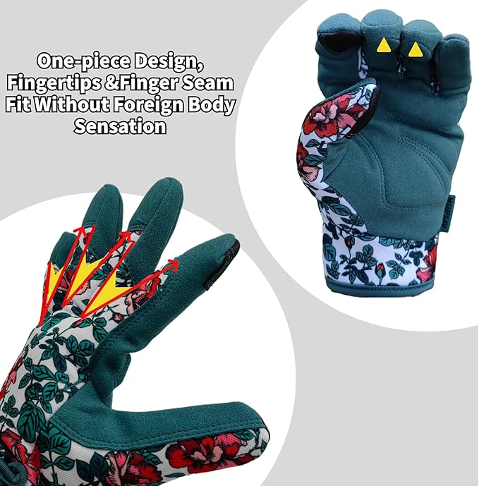 Gardening Gloves,Women Yard Work Garden Glove,Gifts | Thorn Proof,Puncture Resistant,Touchscreen,Gift,Leather,Spandex