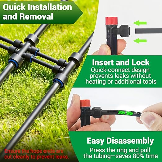 230FT Drip Irrigation System for Garden, 2026 Upgraded DIY Automatic Plant Watering Kit with Push-Fit Connectors, 30 Water-Saving Adjustable Drip Emitters for Yard, Lawn & Greenhouse