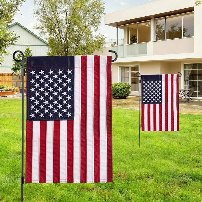 American Garden Flag 12x18 Inch Embroidered Star and Stripe USA Garden Flag for Outside Double Sided Small American Yard Flags