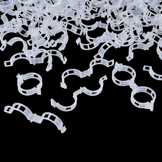 100Pcs Garden Vine Plant Support Clips,Plastic Fixing Clips for Securing and Training Climbing Plants,Tomatoes,Grapes,Vine Vegetables and Potted Plant (100, White)