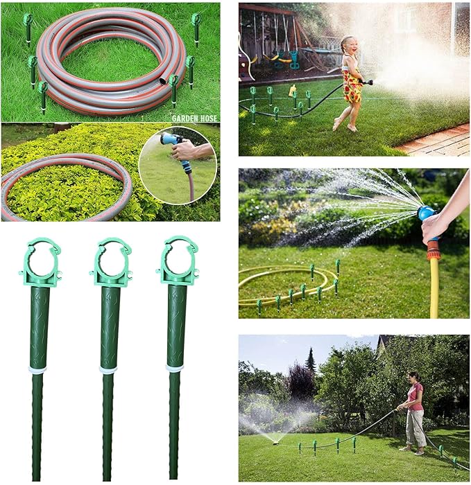 3/4” Garden Hose Guide Holder to Keep Hose Off Lawn, Outdoor Garden Hose Support Spike for Hose Off the Lawn Ground Yard Watering Equipment(6pk)
