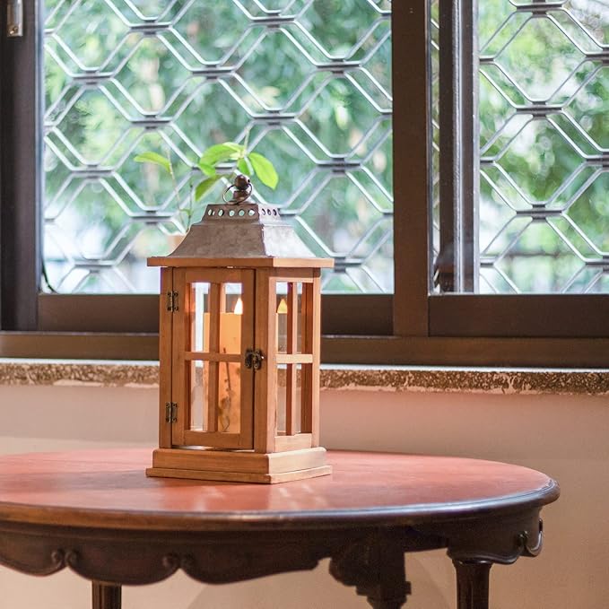 Bdor Lantern Decorative (Set of 2) - 15in IP65 Waterproof Vintage Style Candle Lantern, Decorative Lanterns for Home Decor, Indoor Outdoor, Front Porch, Garden, Farmhouse Weddings Style (No Candles)