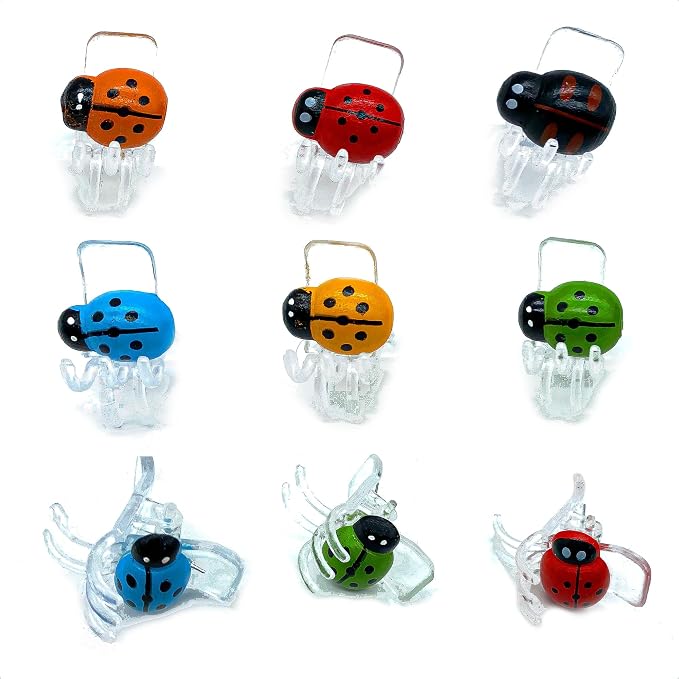30 Pcs Colorful Ladybug Orchid Clips, Garden Plant Vine Support Clips Flower Clips