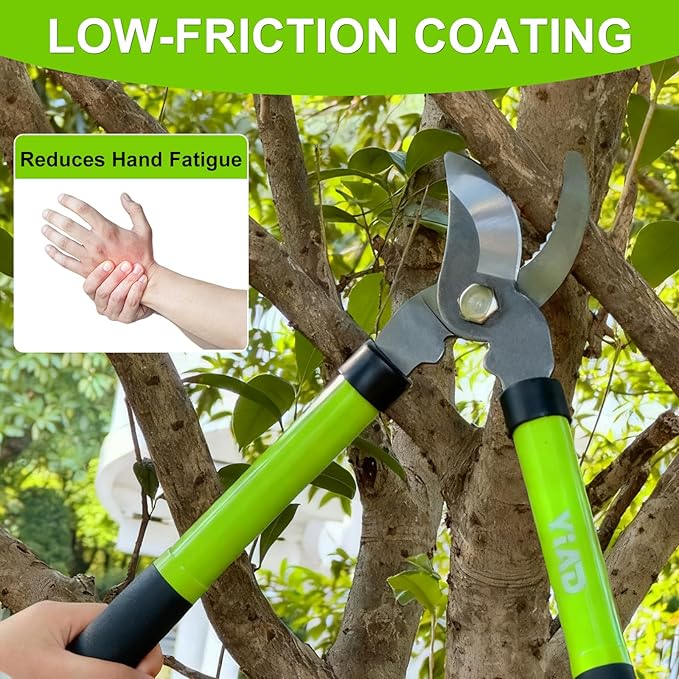 Garden Shears Set with Bypass Pruning Shears & Loppers，Lightweight Garden Clippers for Backyard Gardening, Rose Bush Pruning, Shrub Trimming, Deadheading Flowers, Easy Cutting for Women & Seniors