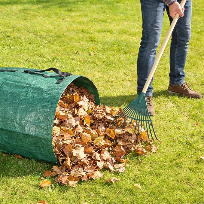 CAMPFIRE 2 Pack Dustpan Style Leaf Bags 53 Gallon Heavy Duty Yard Waste Bags Reusable Lawn & Garden Bags with Flat Bottom Scoop Design for Debris Hedging Cleanup