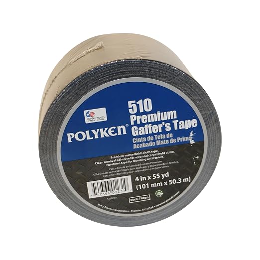 Polyken 510/BLK225 510 Premium Grade Gaffers Tape: 2" x 75 ft.
