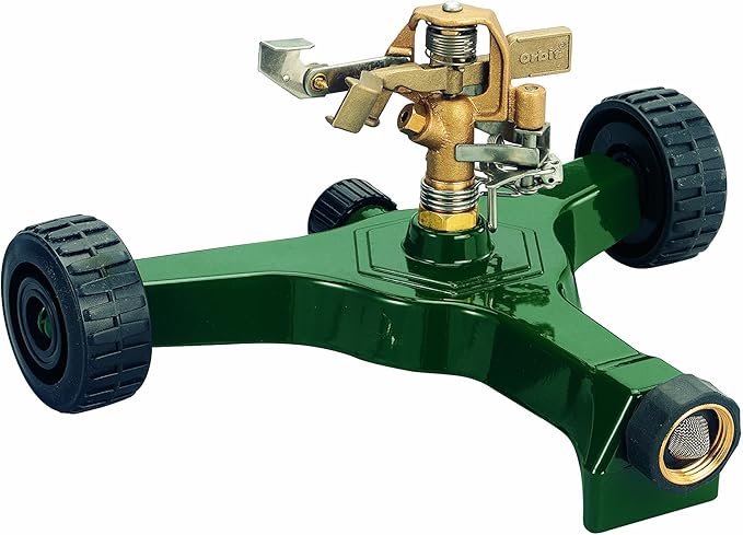 3-Pack Orbit 56186N Lawn and Garden 1/2-Inch Brass Impact Sprinkler with Metal Wheel Base (3)