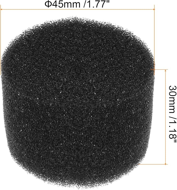 MECCANIXITY 100pcs Hydroponic Sponges, 1.77" Growing Media Cylindrical Sponges for Home Vegetable Flower Planting, Black
