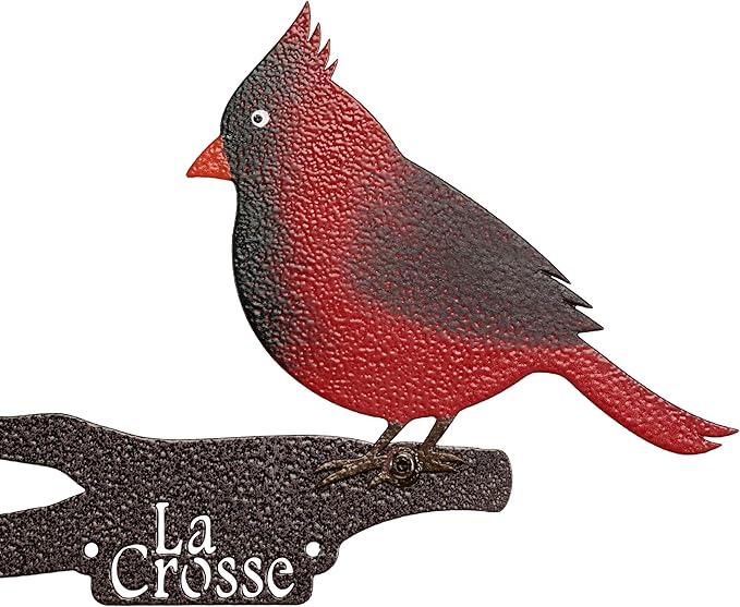 La Crosse 704-4612 5-inch Capacity Metal Cardinal Rain Gauge