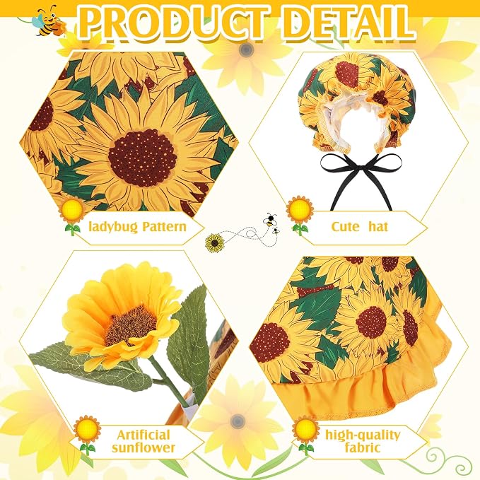 FuWeave Summer Sunflower Goose Outfit Lawn Porch Goose Clothes Costume 23" Geese Outdoor Patio Yard Lawn Art Decoration