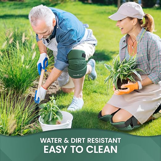 Garden Guru Cushioned Gardening Knee Pads with Adjustable Straps - Soft Inner Liner, Ultra Comfort Padding, Garden Kneelers for Yard Work, Cleaning, Household Chores, Roofing, and More 1 Pack