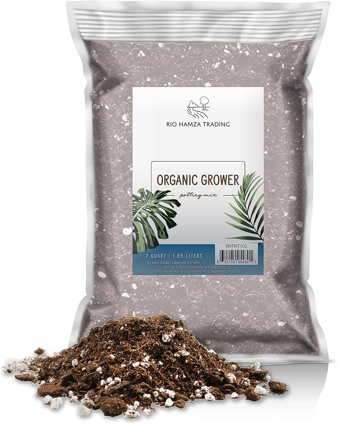 Rio Hamza Trading Organic Professional Grower Mix (2 Quarts), Fast Draining Potting Soil Blend