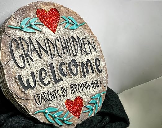 Outdoor/Garden Stepping Stones - Grandma and Grandpa Gifts - Great Grandma Gifts (Grandparents Day Gift Grandchildren Welcome Home)