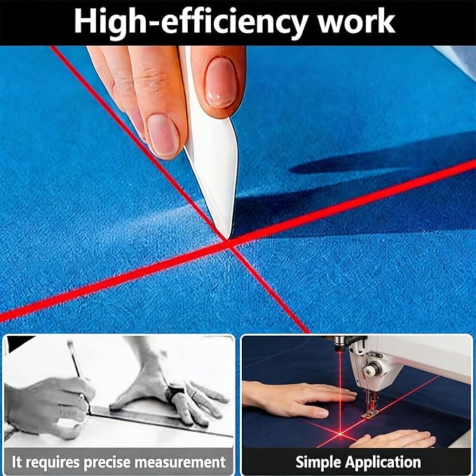 Magnetic Positioning Quilting Light, Sewing Machine Laser Guide, Red Laser Light for Sewing Machine with Crosshair and Magnetic Attachment, Hands-Free Precision Sewing Laser Light Seam Guide (USB)