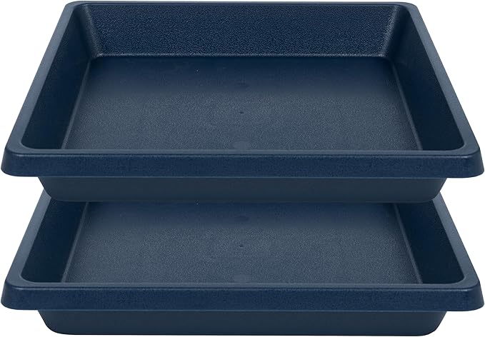 Square Plant Saucer 10 Inch 2 Pack, Plant Drip Trays and Flower Pot Saucers，Doubles Plant Water Catcher Tray, Plant Trays for Indoors No Holes, Plant Drainage Tray Saucers for Potted Plants