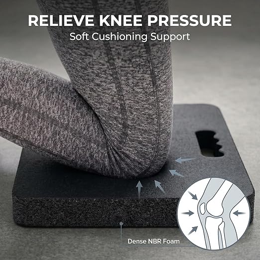 Gardzen Extra Thick Kneeling Pad for Gardening and Work, 1.5 Inch Soft NBR Foam Knee Cushion for Bathing Baby, Large Kneeler Mat for Yoga Exercise, 18x11 Inch, Black