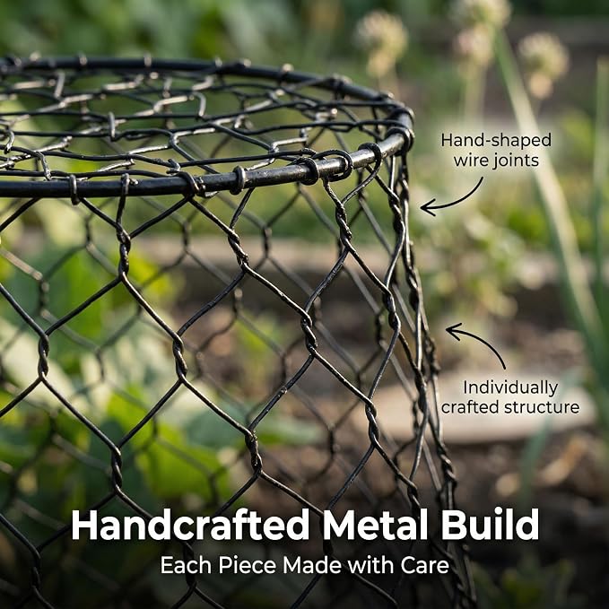 10 Pcs Seedling Plant Protectors from Animals, Chicken Wire Plant Cage Garden Cloche to Protect Plants Vegetables from Rabbits Squirrels Chicken – 9'' x 9”