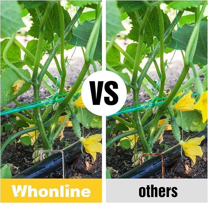 Whonline 75 Pack Landscape Staples 4 Inch, Galvanized Garden Stakes U-Shaped SOD Landscaping Fabric Pins Yard Ground Staples for Gardening Lawn Turf Securing Irrigation Pipe Hose Plant Cover
