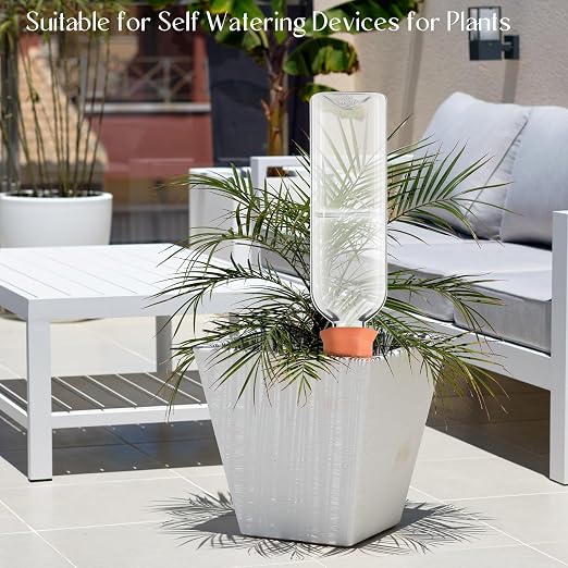 Dandat 32 Pcs 34oz Plant Watering Devices Include Terracotta Self Watering Spikes with 1000ml Plastic Bottles Slow Release Vacation Insert Automatic Plant Waterer Self Water Planter for Garden