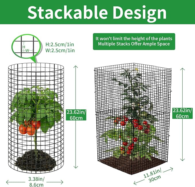 10 Pack Plant Protector from Animals, 24x12 Inches Wire Plant Protector, Plant Cages to Keep Animals Out