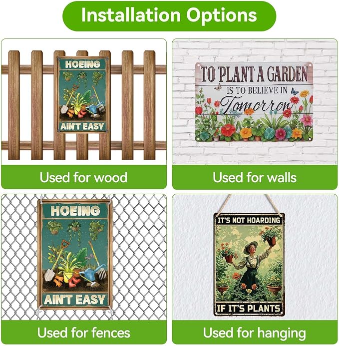 3PCS Funny Metal Garden Signs Decor for Outside,Patio,Yard,Backyard,Gardening Gifts for Women,Gardeners,and Plant Lovers,Garden Decorative Outdoor Accessories Essentials Supplies