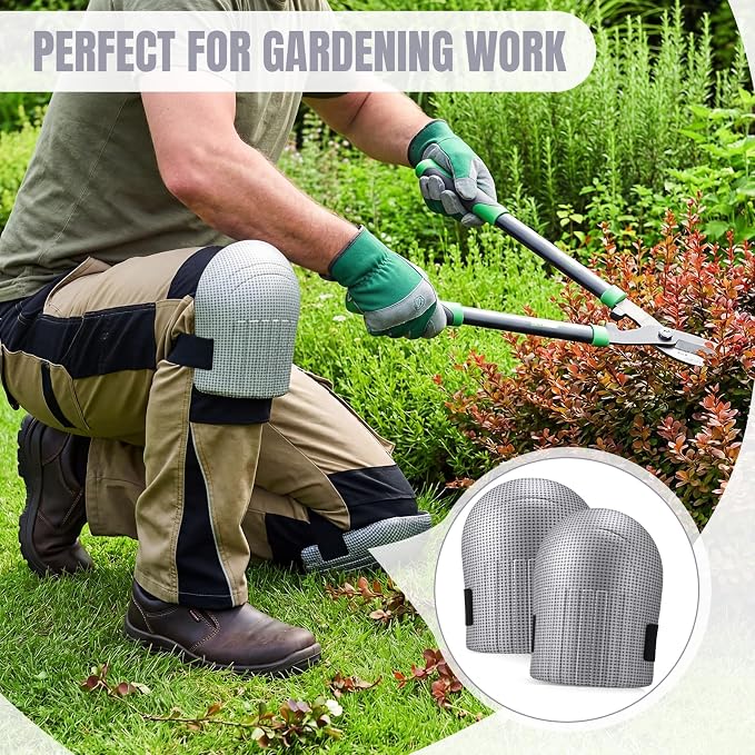 WinnerWhy Gardening Knee Pads for Women and Men Lightweight Waterproof Foam Knee Pads for Gardening and Housework with Adjustable Hook'n'Loop Straps(Grey)