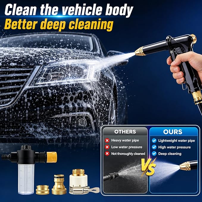 2026 New Pressure Washer Wand for Garden Hose with 3 Adjustable Jet Nozzles, 360° Rotating Design for Car Washing, Patio, Outdoor Cleaning (1 Set)