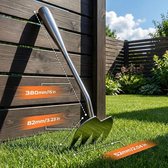 LOOHOI Garden Hand Weeder Tool, Heavy-Duty Stainless Steel Weeding Tool for Deep Root Removal, Portable Garden Weed Removal Tool for Lawn, Flower Beds & Yard