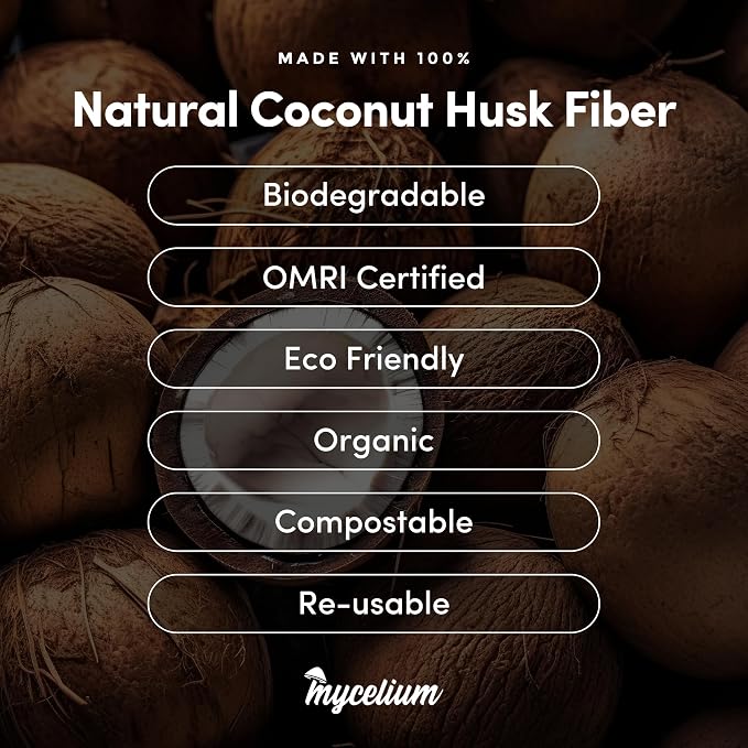 Mycelium Coco Coir Brick - Seed Starter | 10 lb OMRI Certified Organic Growing Medium for Seed Germination & Root Development – Expands When Hydrated for a Nutrient-Rich, Well-Draining Base