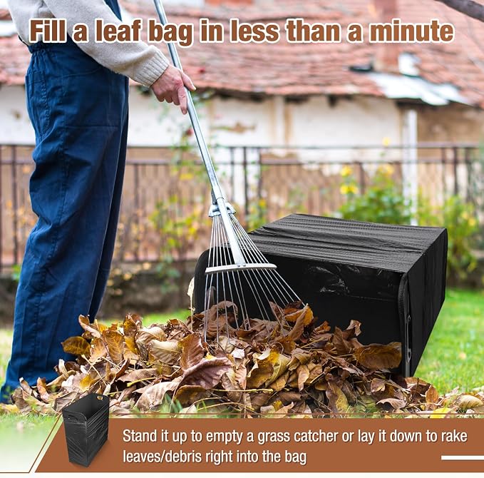 Touri 2 PCS Lawn Trash Bag Holder, Leaf Collector Holder Holds 30-42 Gallon Bags, Reuseable Garbage Frame for Camping, Yard Weeding, Lawn Party
