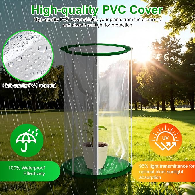 3 Pack Mini Greenhouse Cover, PVC Mini Greenhouse with Nails 22.8×12.6 Inch Portable Plant Flowers Cover for Indoor Outdoor Gardening