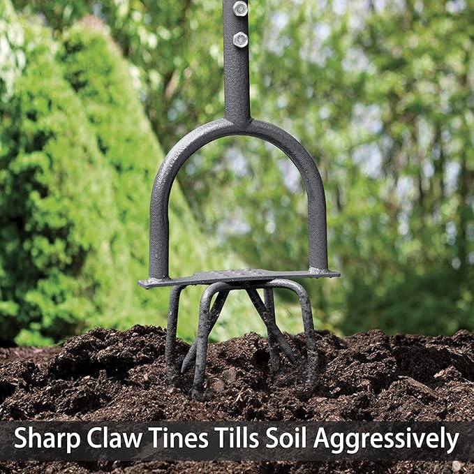 Jardineer Hand Tiller Garden Claw Set, Garden Twist Tiller with Small Soil Tiller, Heavy Duty Manual for Flower Box and Raised Bed