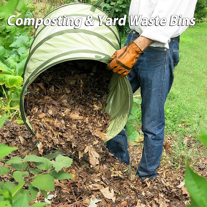 YUDI & GARDEN 45 Gallon Collapsible Garden Bag, Collapsible Trash Can for Gardening Cleanup or Party Waste and Outdoor Activities