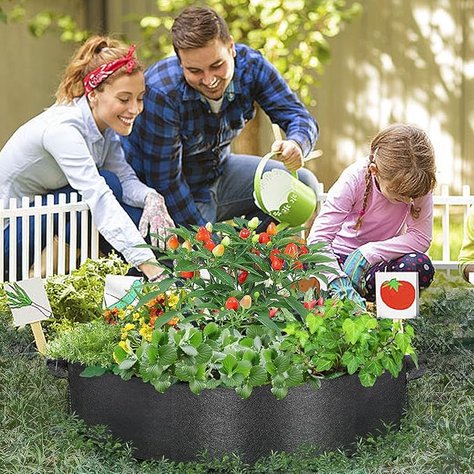 ZtohPyo 15 Gallon Plant Grow Bags, Round Fabric Raised Garden Beds Planter Pots with 2 Handles,Durable Breathe Cloth Planting Bed Gardening Container to Grow Vegetables for Outdoor Plants