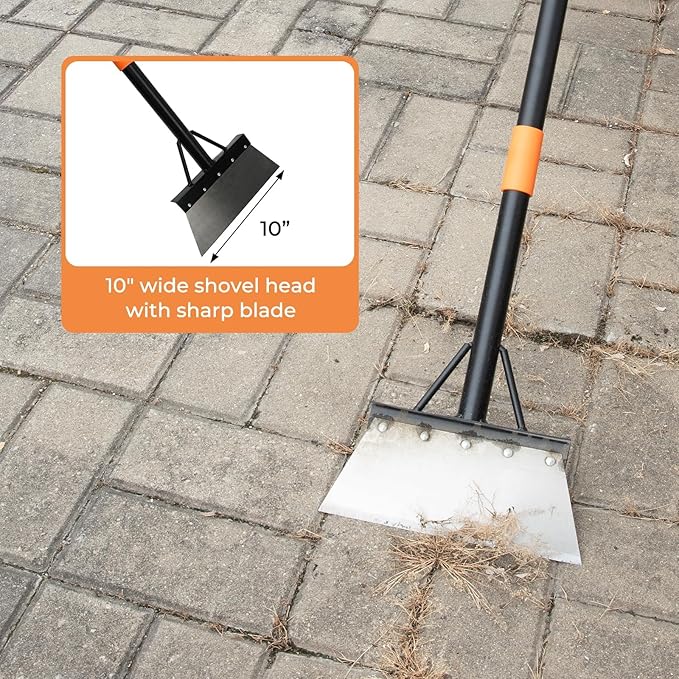 Garden Flat Shovel,Heavy Duty Weeding Tools Gardening,60" Long Handle Metal Floor Scraper,Multifunctional Cleaning Shovel for Lawn Edging, Scraping, Weed, Ice and Snow Removal