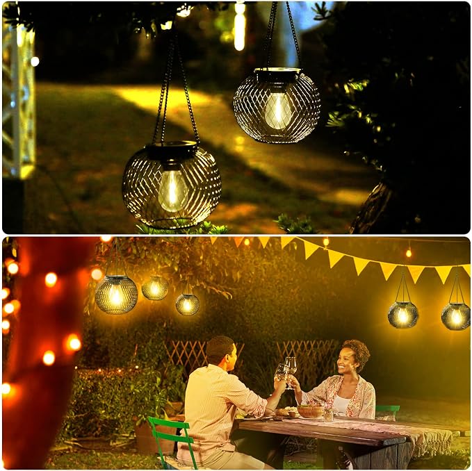 Solar Lantern Outdoor Waterproof, KagoLing Upgraded Hanging Solar Lights Outdoor Garden Decorations Lighting Solar Powered Waterproof Tree Lantern for Garden Yard Patio Pathway,1Pack