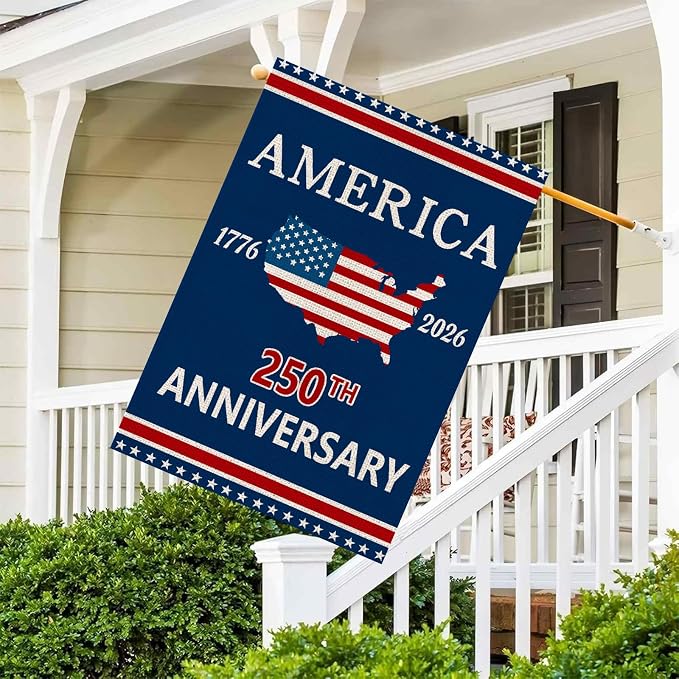 250 Anniversary Usa Garden Flags for Outside, 250 Anniversary USA Flag 1776-2026 Yard Sign 4th of July Decorations Patriotic Freedom Banner Double-Sided Waterproof Flag House Flag 28x40 Inch 250 Year American Flag