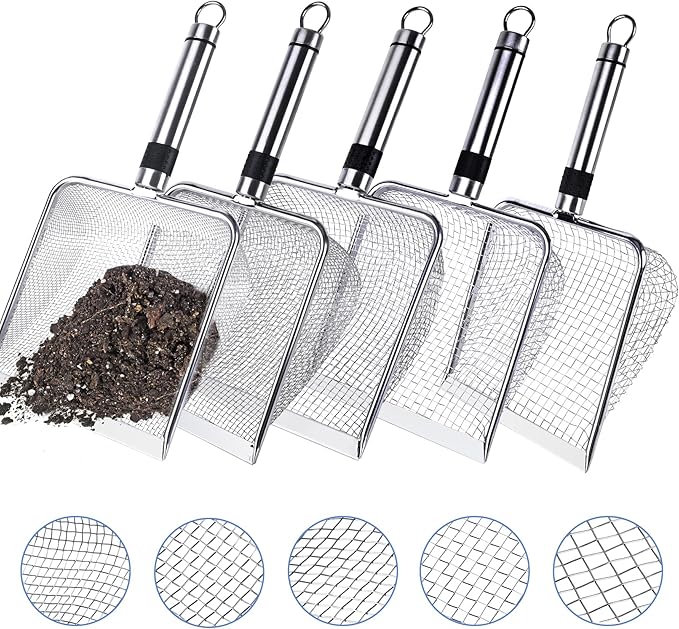 Gardening Soil Sifter (5 Set, 2/2.8/3.8/4.3/5mm)